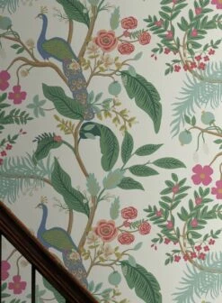 Tapete Peacock Tree Pastelltürkis