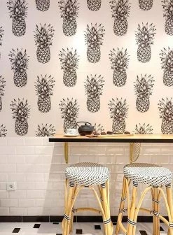 Tapete Pineapple Paradise Schwarzgrau 13 Tapete Pineapple Paradise Schwarzgrau -Wallpaper From The 70s Geschäft Pineapple Paradise M 181211 2880x1440