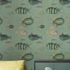 Wandbild Poissons Schilfgrün -Wallpaper From The 70s Geschäft Poissons A 725071 2880x1440