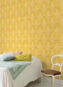 Tapete Rabia Hellgelb -Wallpaper From The 70s Geschäft Rabia B 251009 2880x1440