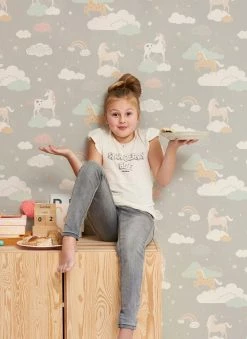 Tapete Rainbow Treasures Moosgrau -Wallpaper From The 70s Geschäft Rainbow treasures C 389301 2880x1440