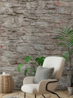 Wandbild Rustic Stones Hellgrau