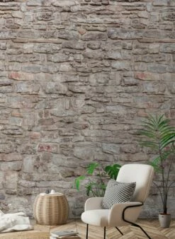 Wandbild Rustic Stones Hellgrau -Wallpaper From The 70s Geschäft Rustic Stones B 390721 2880x1440
