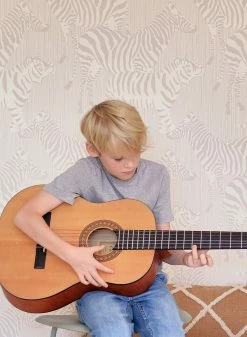 Tapete Safari Stripes Graubeige -Wallpaper From The 70s Geschäft Safari Stripes B 389431 2880x1440