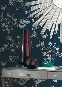 Tapete Sakura Grünblau 11 Tapete Sakura Grünblau -Wallpaper From The 70s Geschäft Sakura C 790233 2880x1440