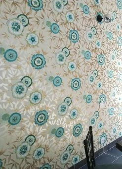 Tapete Sefina Türkisblau -Wallpaper From The 70s Geschäft Sefina P 462701 2880x1440