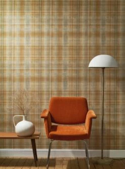 Tapete Shabby Tartan Orangebraun -Wallpaper From The 70s Geschäft Shabby Tartan A 864615 2880x1440