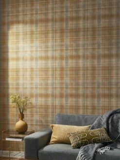 Tapete Shabby Tartan Orangebraun -Wallpaper From The 70s Geschäft Shabby Tartan C 864615 2880x1440