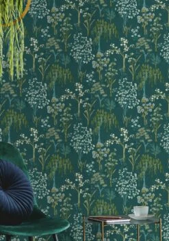 Tapete Sinfonia Blaugrün -Wallpaper From The 70s Geschäft Sinfonia B 103373 2880x1440