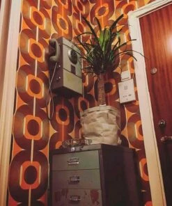 Tapete Sinon Orange -Wallpaper From The 70s Geschäft Sinon 410495 2880x1440