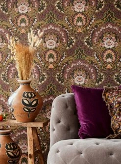 Tapete Sofia Mahagonibraun -Wallpaper From The 70s Geschäft Sofia B 822064 2880x1440