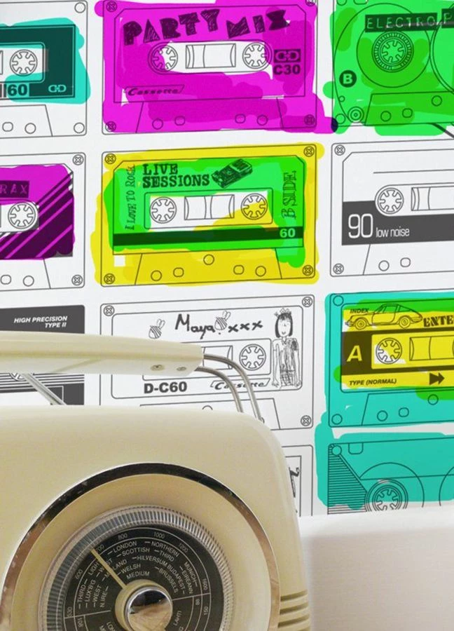 Tapete Stereo Nostalgia Weiss 3 Tapete Stereo Nostalgia Weiss