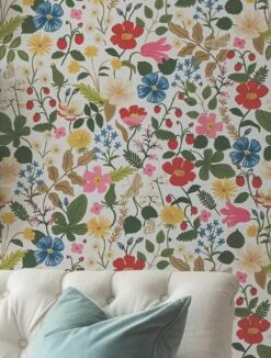 Tapete Strawberry Garden Weiss -Wallpaper From The 70s Geschäft Strawberry Garden A 790501 2880x1440