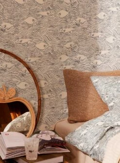 Ferm LIVING Tapete Stream Anthrazit -Wallpaper From The 70s Geschäft Stream C 420291 2880x1440