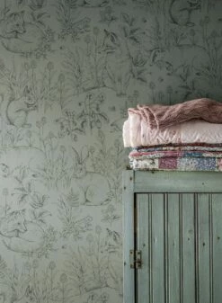 Tapete Sumi Mintgrau