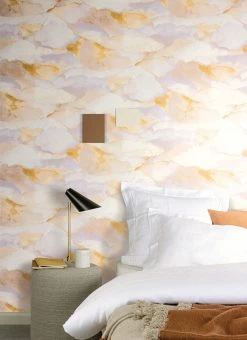 Tapete Sunset Clouds Braunbeige -Wallpaper From The 70s Geschäft Sunset Clouds B 626021 2880x1440