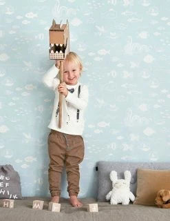 Tapete The Big Blue Pastelltürkis -Wallpaper From The 70s Geschäft The Big Blue C 389161 2880x1440