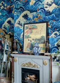Wandbild The Former Emperor Metallic Blau -Wallpaper From The 70s Geschäft The Former Emperor Metallic D 725271 2880x1440