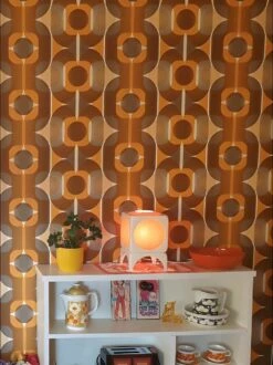 Tapete Sinon Orange -Wallpaper From The 70s Geschäft Triton Y 430001 2880x1440