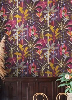 Tapete Tropical Dream Violett -Wallpaper From The 70s Geschäft Tropical Dream B 626063 2880x1440
