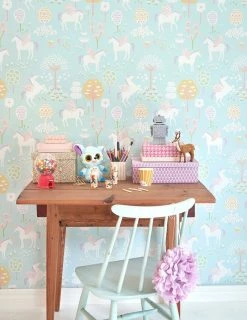 Tapete True Unicorns Hellgrün -Wallpaper From The 70s Geschäft True Unicorns C 389181 2880x1440