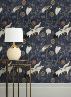 Wandbild Tsuru Dunkelblau -Wallpaper From The 70s Geschäft Tsuru B 725131 2880x1440