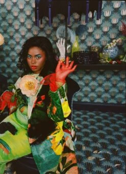 Tapete Tulip And Bird Graublau -Wallpaper From The 70s Geschäft Tulip and Bird A 463211 2880x1440