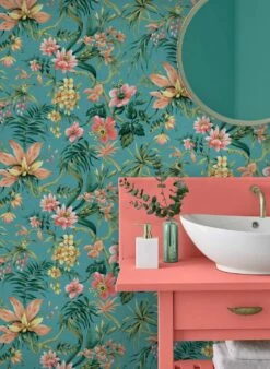 Tapete Vivido Türkisblau -Wallpaper From The 70s Geschäft Vivido B 431773 2880x1440