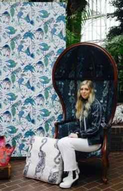 Tapete Audubon Türkisblau -Wallpaper From The 70s Geschäft Volturi B 745073 2880x1440