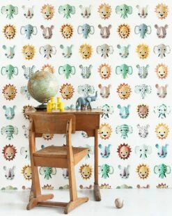 Tapete Wild Animals Gelb -Wallpaper From The 70s Geschäft Wild Animals B 310171 2880x1440