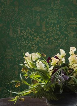 Tapete Zen Garden Patinagrün -Wallpaper From The 70s Geschäft Zen Garden B 452391 2880x1440