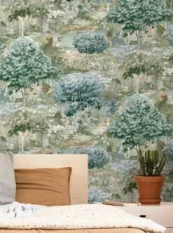 Tapete Zodiac Forest Grün