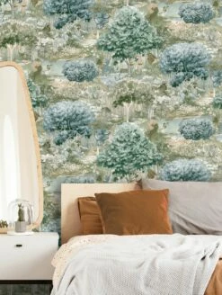 Tapete Zodiac Forest Grün 9 Tapete Zodiac Forest Grün -Wallpaper From The 70s Geschäft Zodiac Forest B 104703 2880x1440