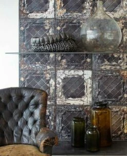 Tapete Brooklyn Tins 07 Graubraun -Wallpaper From The 70s Geschäft brooklyn tins07 270127 b 2880x1440