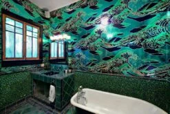 Tapete Onda Grün -Wallpaper From The 70s Geschäft onda 320111 a 2880x1440